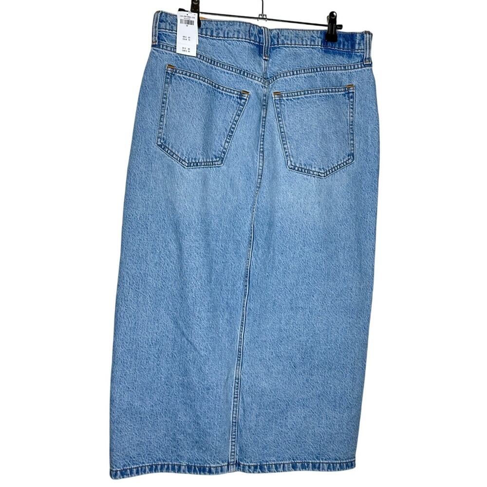 Abercrombie & Fitch High Rise Denim Blue Jean Midi Skirt Size 30 or 10 NWT - Picture 8 of 10